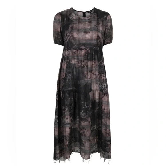 R13 bleached-effect midi shift dress Medium - Picture 1 of 5